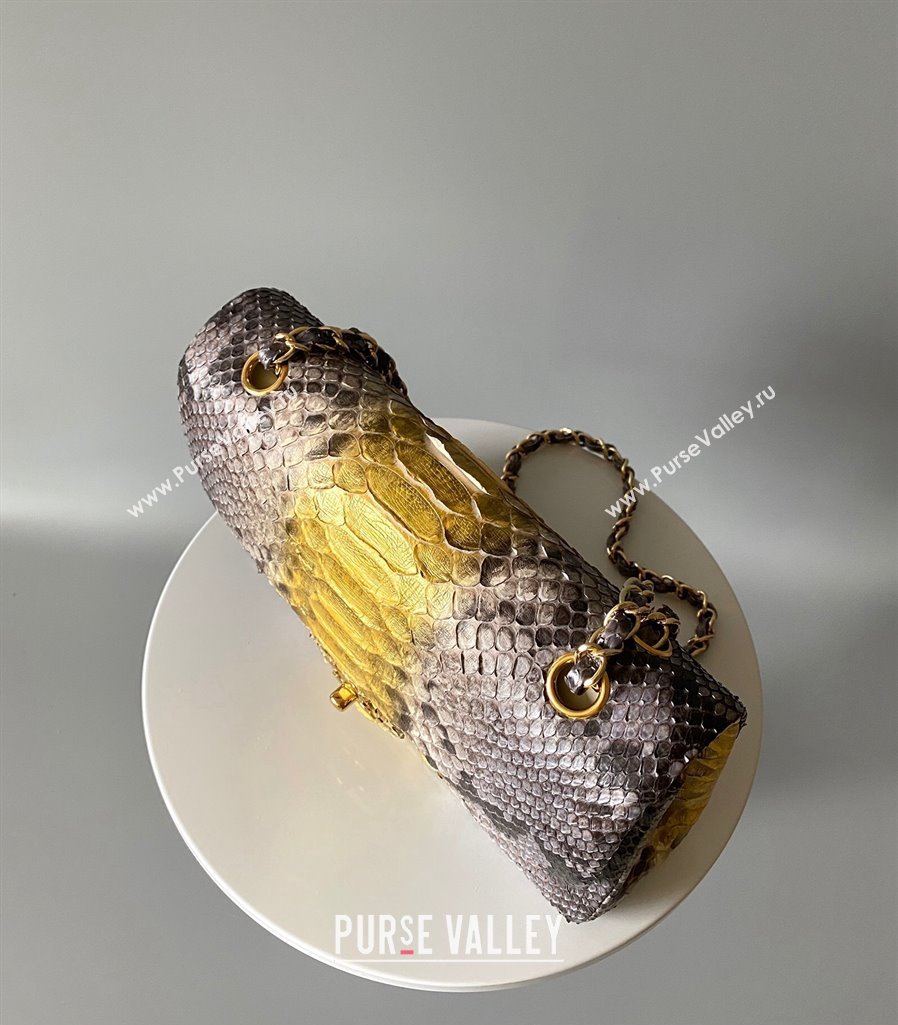 Chanel Python Medium Classic Handbag 1112 02 2023 (yunding-23101002)