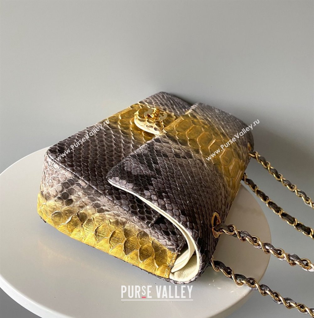 Chanel Python Medium Classic Handbag 1112 02 2023 (yunding-23101002)