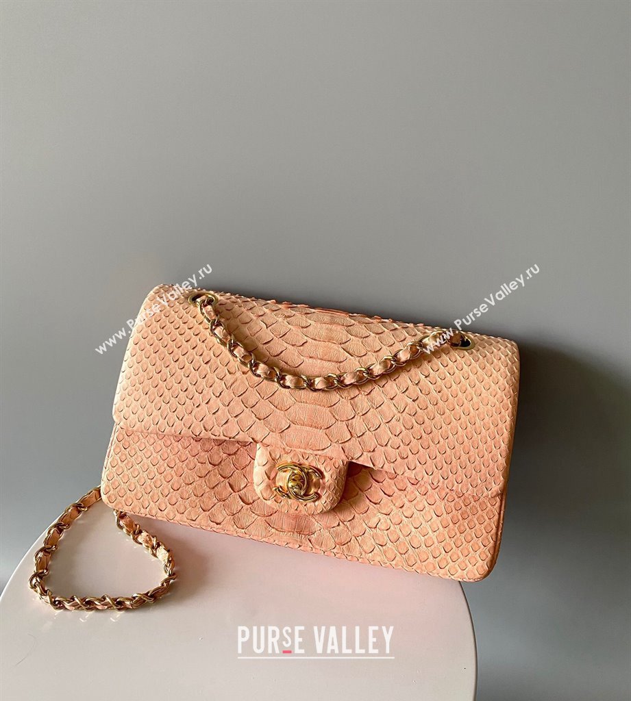 Chanel Python Medium Classic Handbag 1112 07 2023 (yunding-23101007)