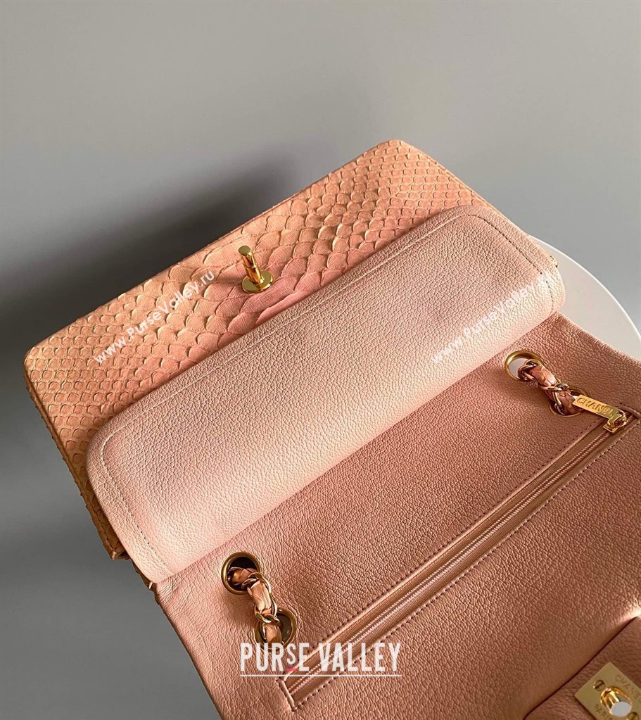 Chanel Python Medium Classic Handbag 1112 07 2023 (yunding-23101007)