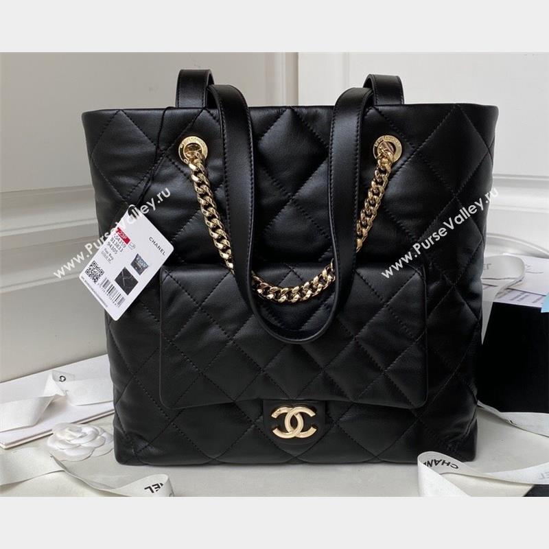 Chanel Calfskin Shopping Tote Bag AS4359 Black 2023 (jiyuan-23101028)