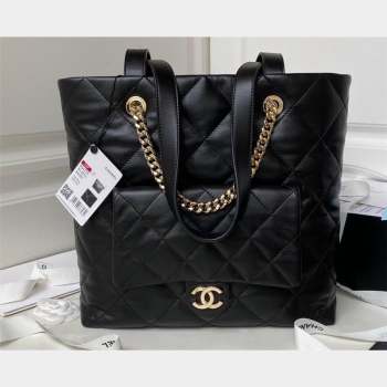 Chanel Calfskin Shopping Tote Bag AS4359 Black 2023 (jiyuan-23101028)