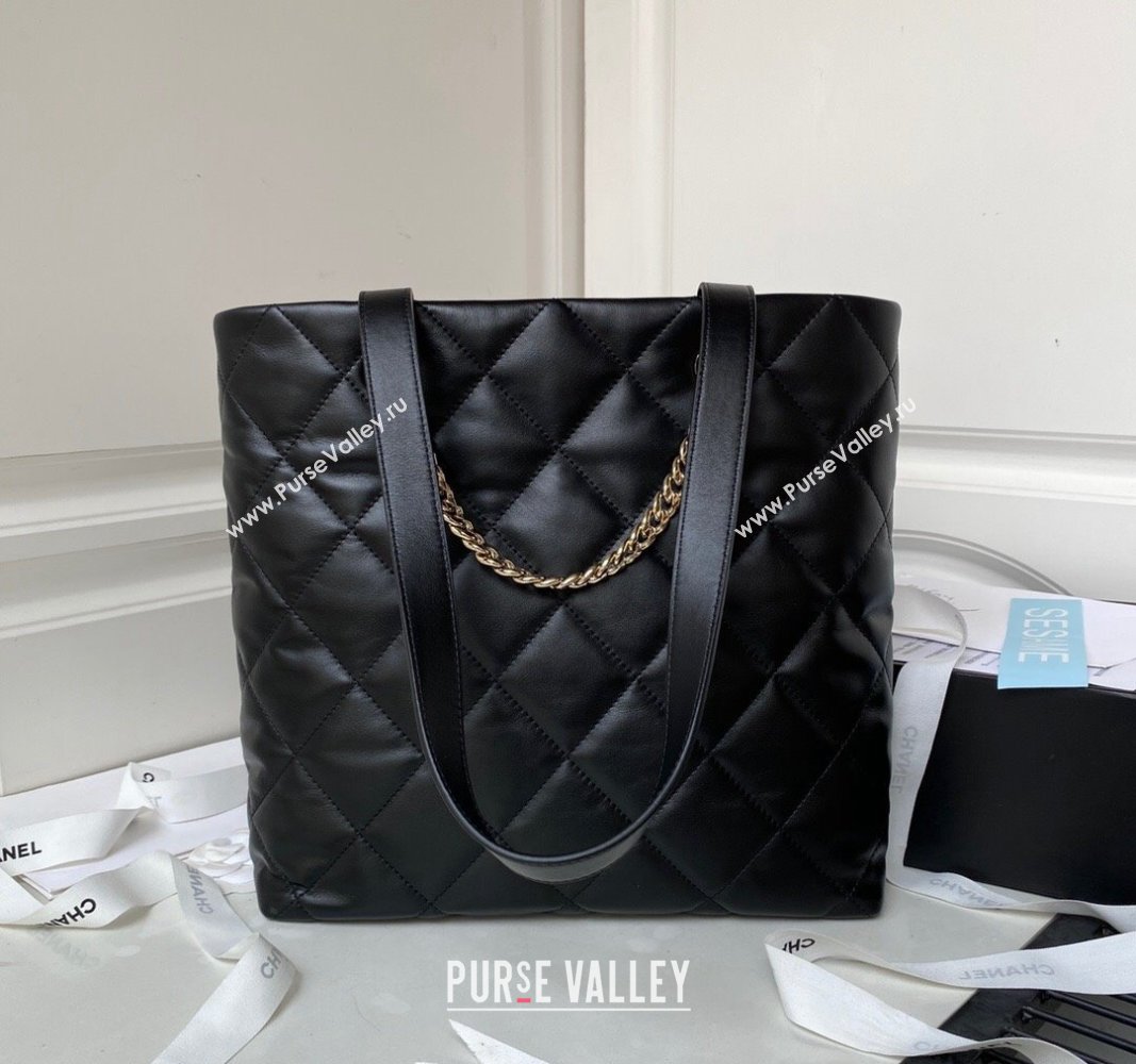 Chanel Calfskin Shopping Tote Bag AS4359 Black 2023 (jiyuan-23101028)