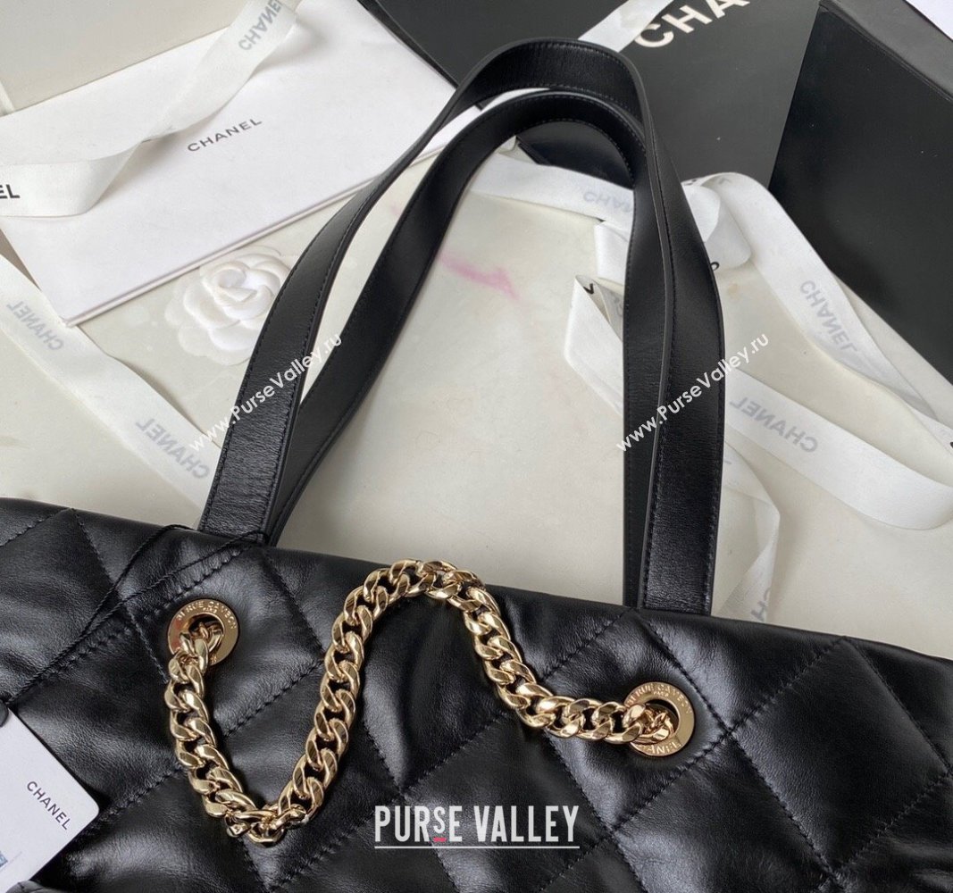Chanel Calfskin Shopping Tote Bag AS4359 Black 2023 (jiyuan-23101028)