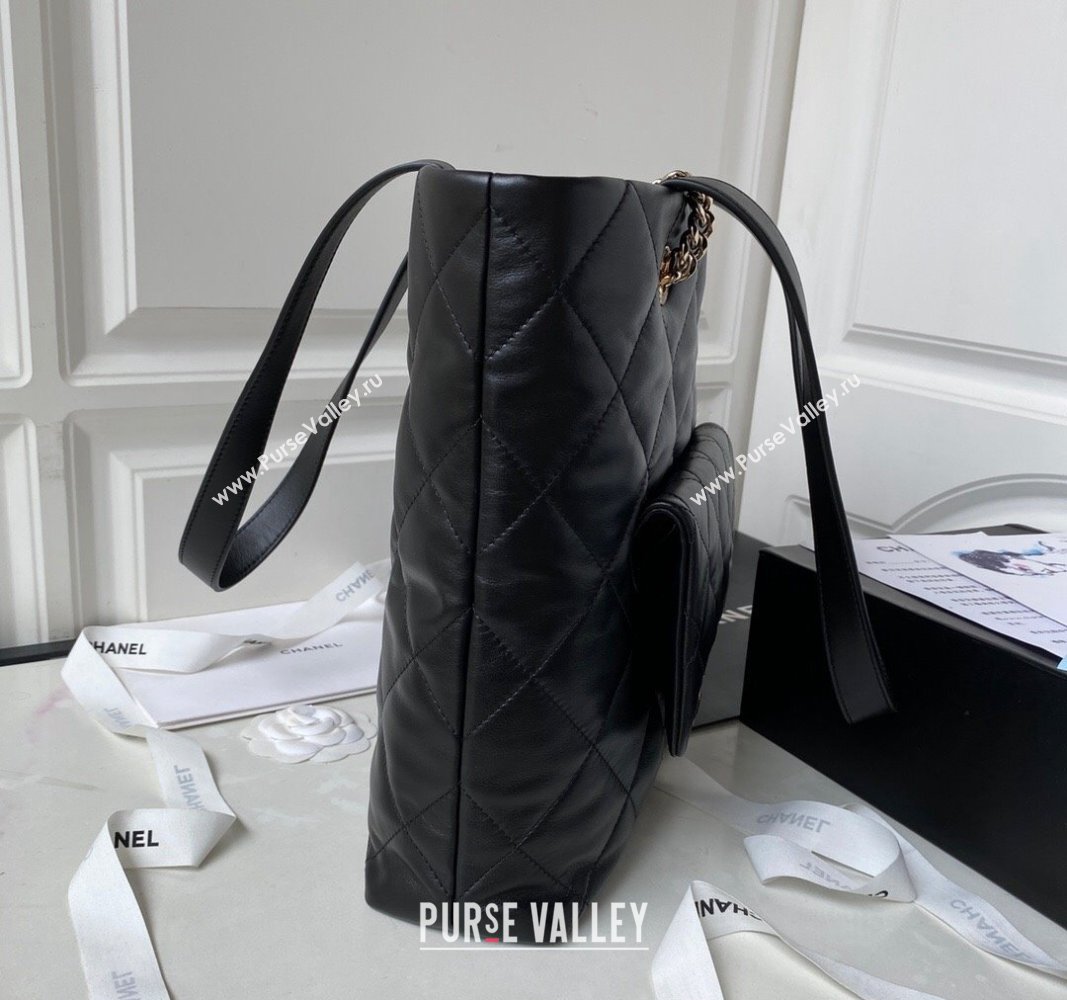 Chanel Calfskin Shopping Tote Bag AS4359 Black 2023 (jiyuan-23101028)
