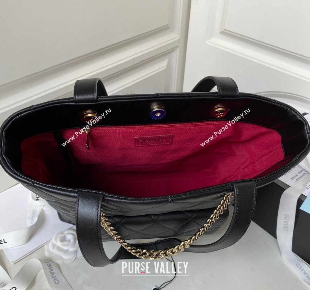 Chanel Calfskin Shopping Tote Bag AS4359 Black 2023 (jiyuan-23101028)