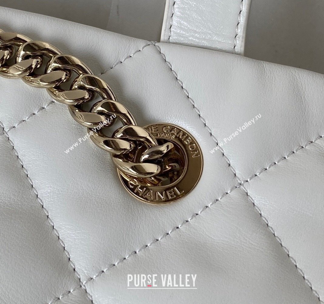 Chanel Calfskin Shopping Tote Bag AS4359 White 2023 (jiyuan-23101029)