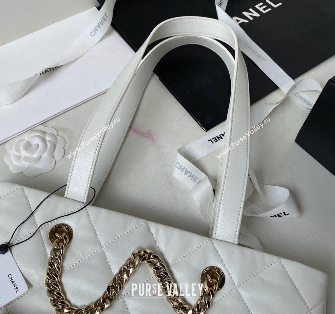 Chanel Calfskin Shopping Tote Bag AS4359 White 2023 (jiyuan-23101029)
