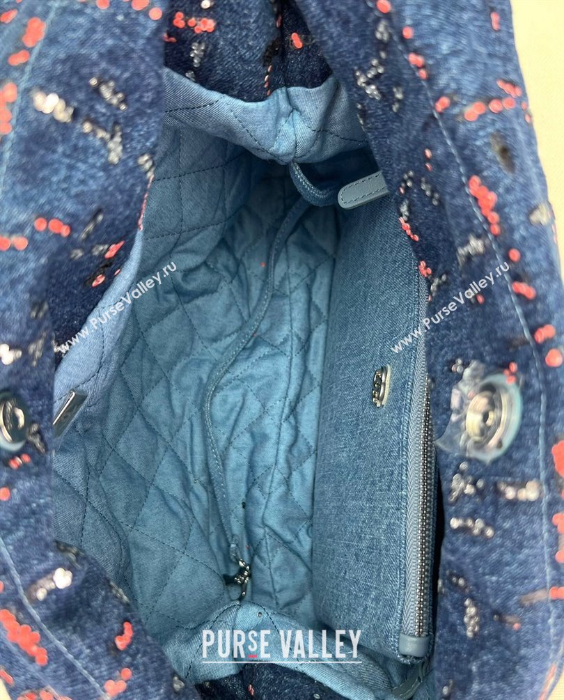 Chanel Denim Patchwork and Glitters CHANEL 22 Small Handbag AS3260 2023 (jiyuan-23101012)
