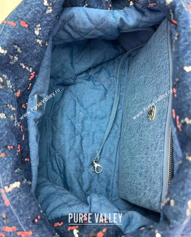 Chanel Denim Patchwork and Glitters CHANEL 22 Handbag AS3261 2023 (jiyuan-23101011)