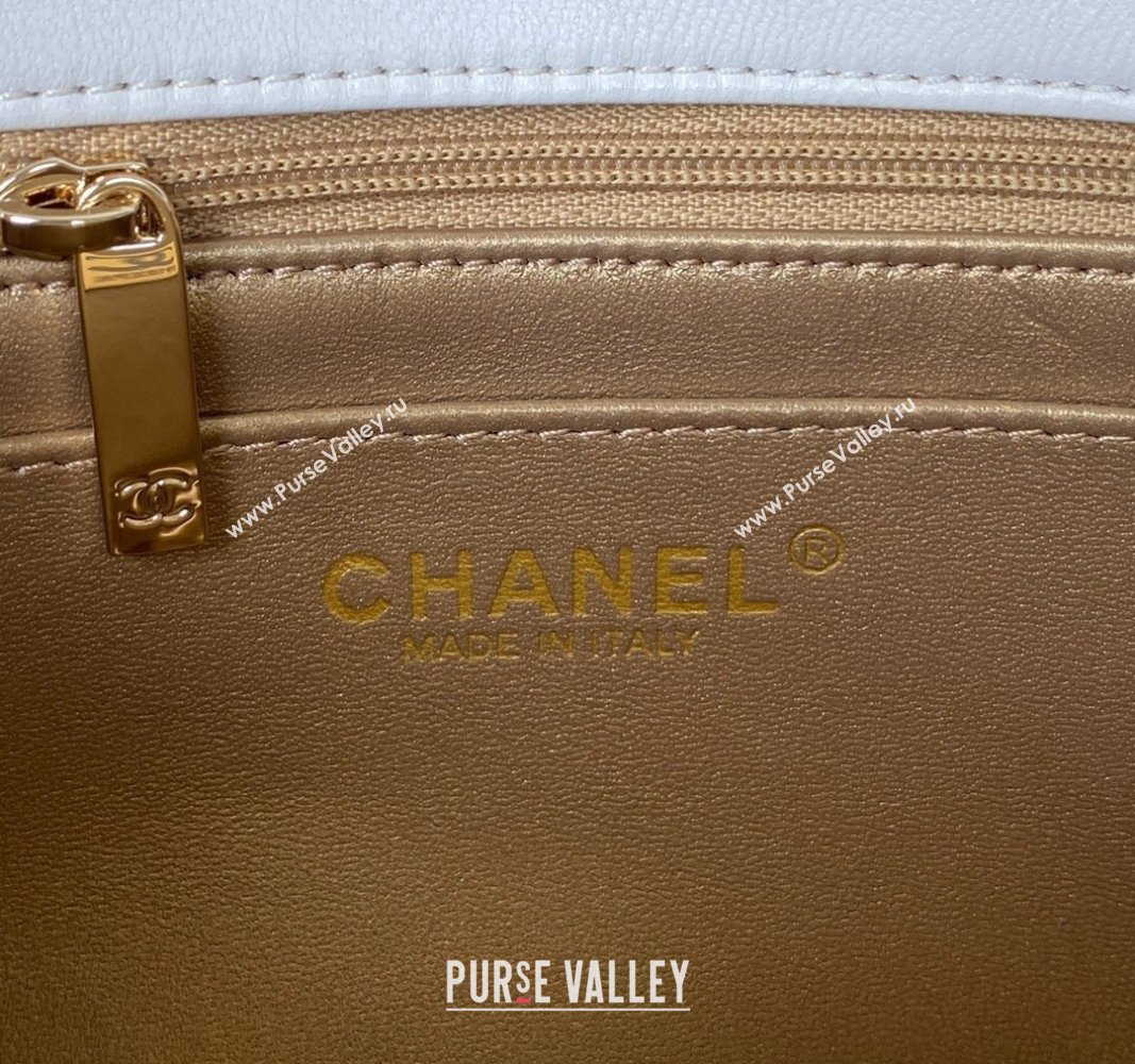 Chanel Lambskin Mini Flap Bag with Black/White Ball AS1786 White 2023 (jiyuan-23100951)