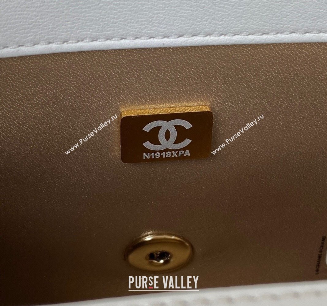 Chanel Lambskin Mini Flap Bag with Black/White Ball AS1786 White 2023 (jiyuan-23100951)