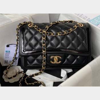 Chanel Lambskin Flap Bag AS4289 Black/Patent 2023 (jiyuan-23100945)