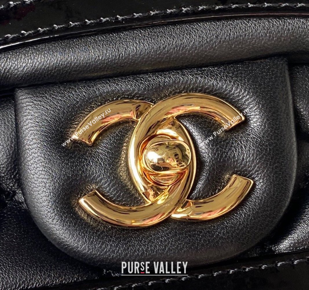 Chanel Lambskin Flap Bag AS4289 Black/Patent 2023 (jiyuan-23100945)
