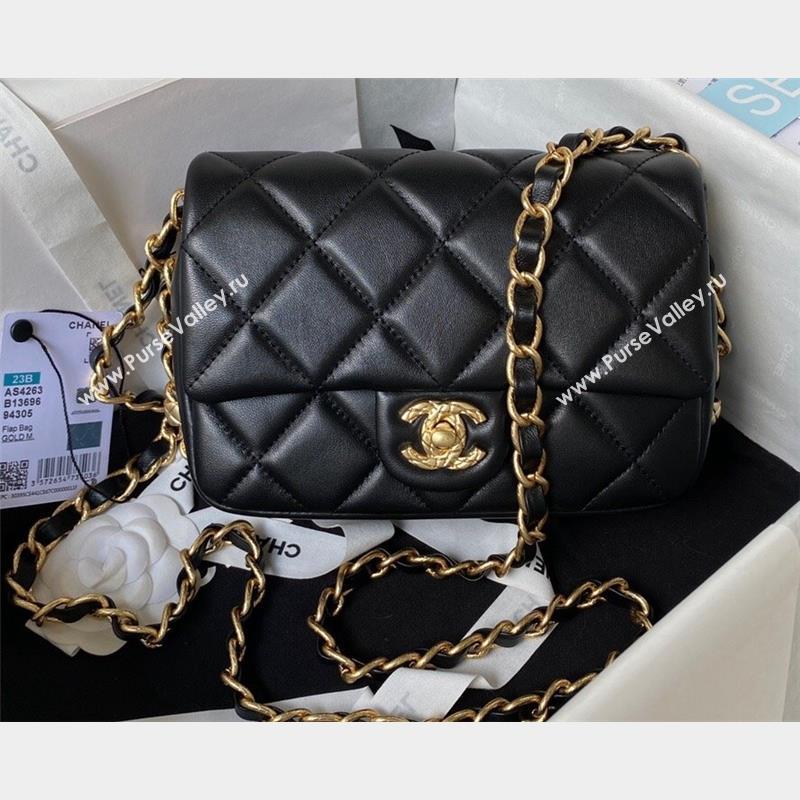 Chanel Lambskin Flap Bag AS4263 Black 2023 (jiyuan-23100713)