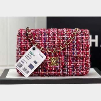 Chanel Wool Tweed Small Classic Handbag A01116 Red/Blue/Pink 2023 (jiyuan-23100917)