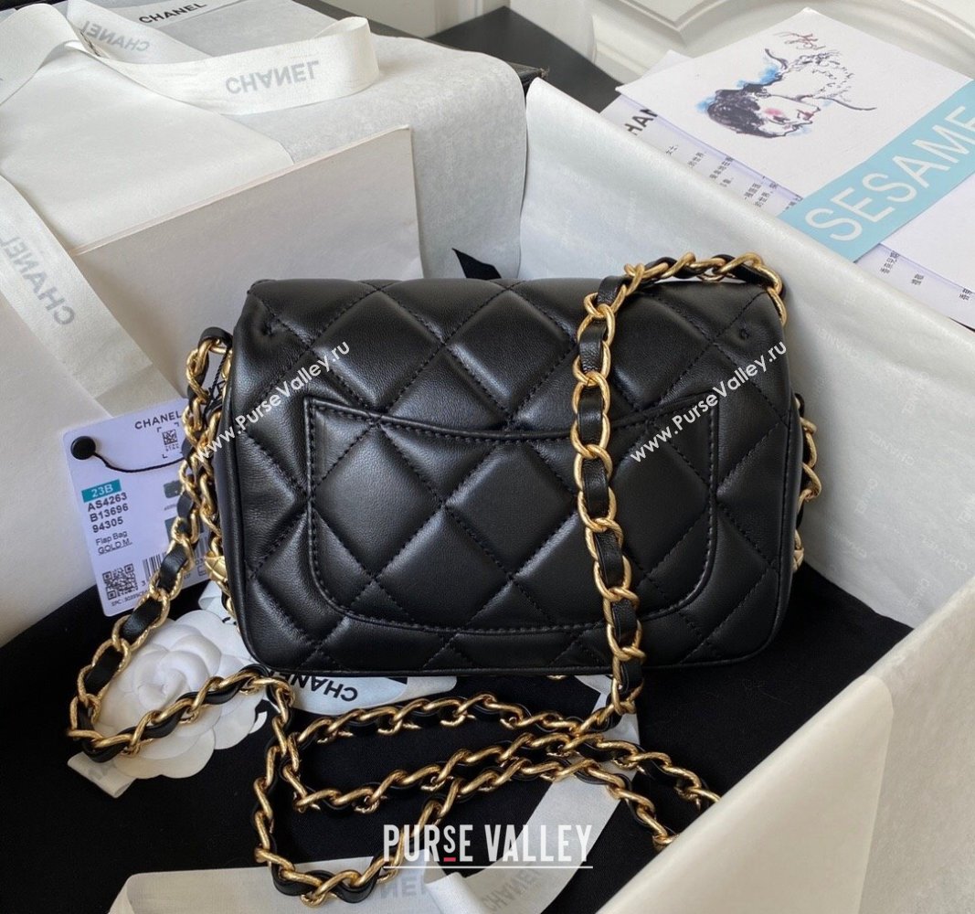 Chanel Lambskin Flap Bag AS4263 Black 2023 (jiyuan-23100713)