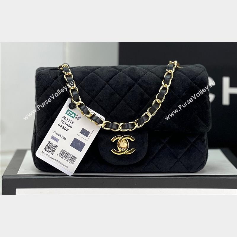Chanel Wool Tweed Small Classic Handbag A01116 Black 2023 (jiyuan-23100910)