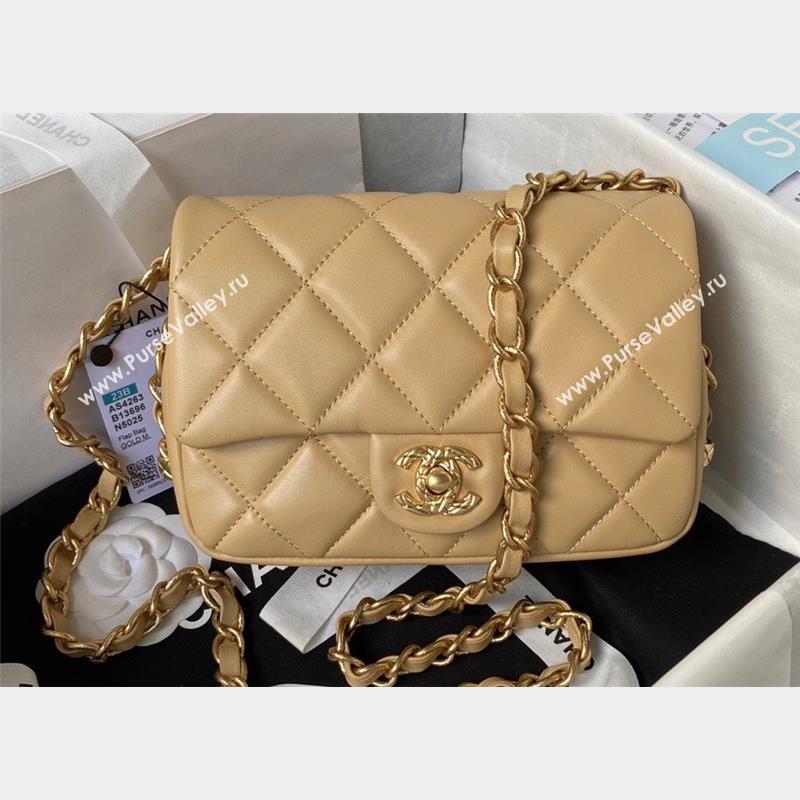 Chanel Lambskin Flap Bag AS4263 Beige 2023 (jiyuan-23100716)