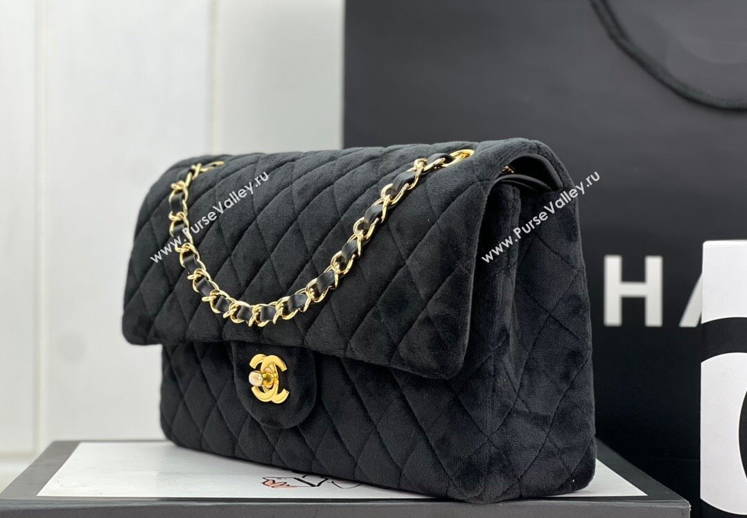 Chanel Wool Tweed Medium Classic Handbag A01112 Black 2023 (jiyuan-23100901)