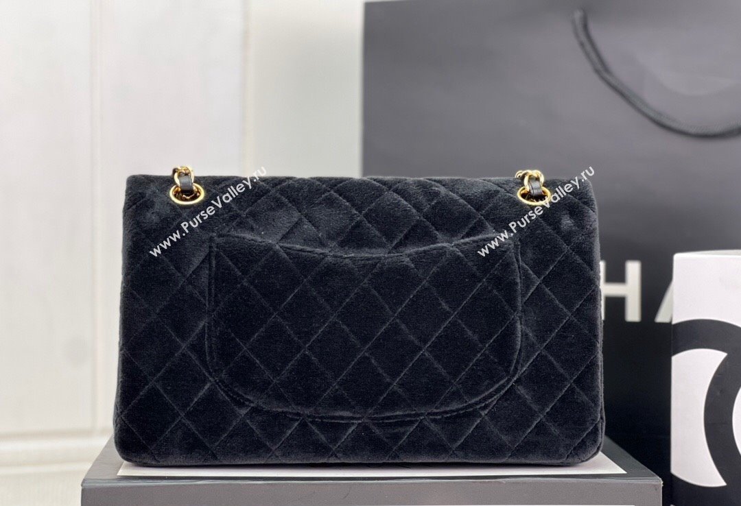 Chanel Wool Tweed Medium Classic Handbag A01112 Black 2023 (jiyuan-23100901)