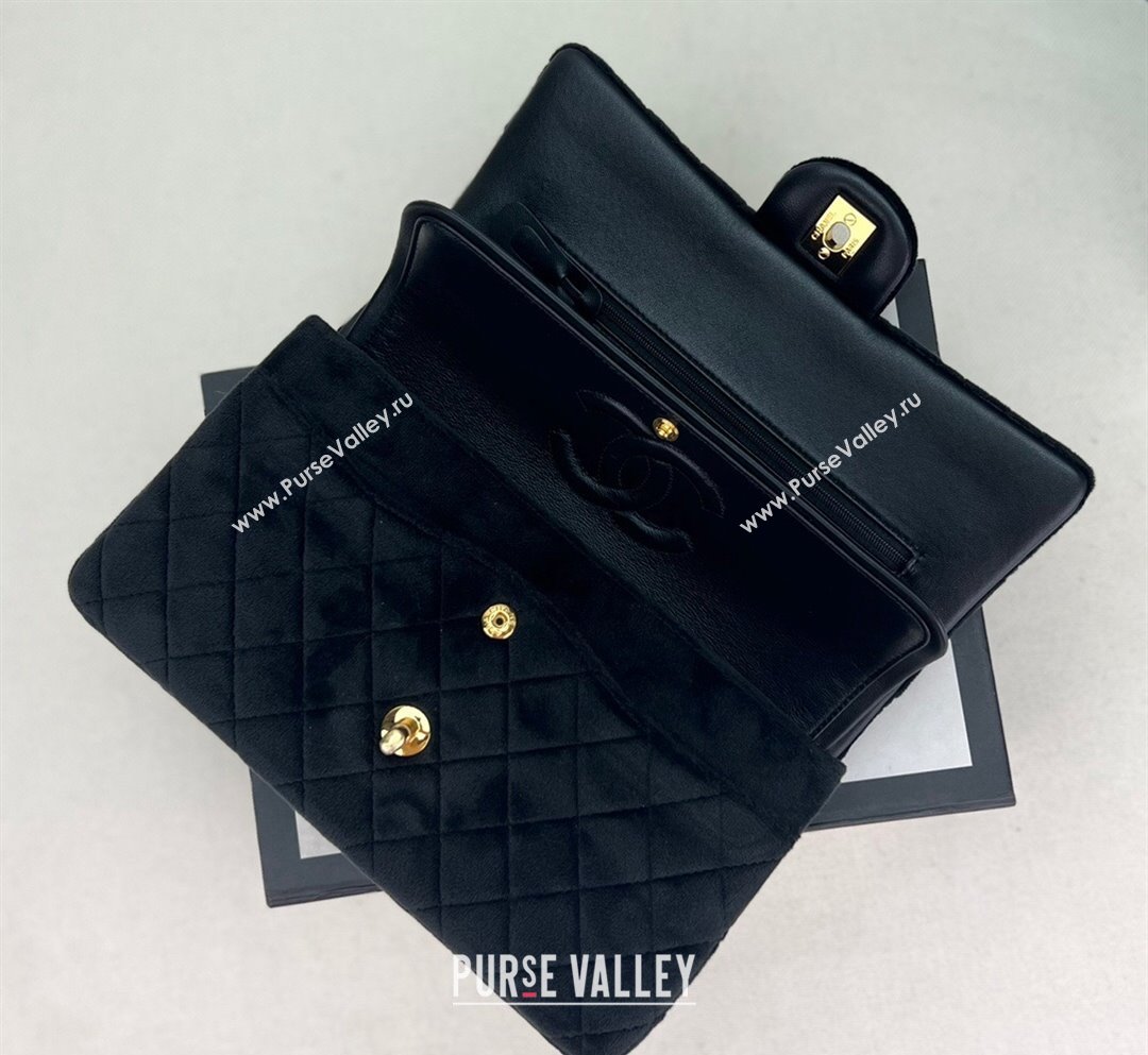 Chanel Wool Tweed Medium Classic Handbag A01112 Black 2023 (jiyuan-23100901)