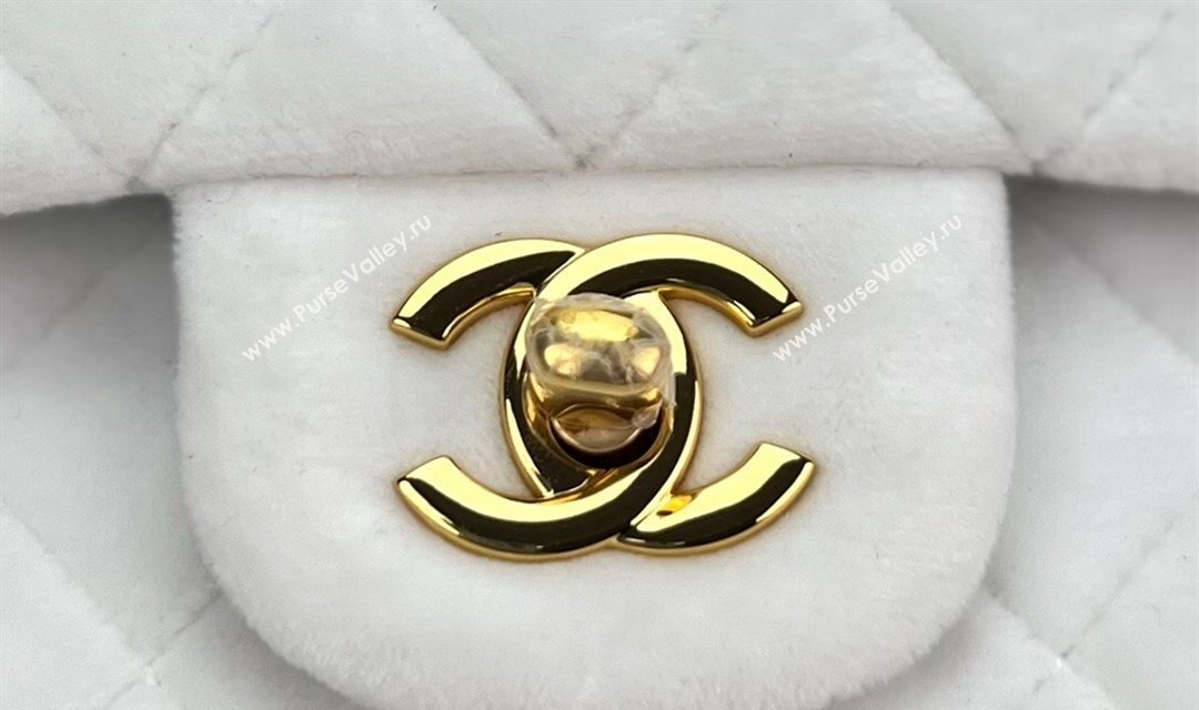 Chanel Wool Tweed Medium Classic Handbag A01112 White 2023 (jiyuan-23100902)