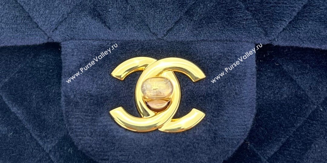 Chanel Wool Tweed Small Classic Handbag A01116 Dark Blue 2023 (jiyuan-23100913)