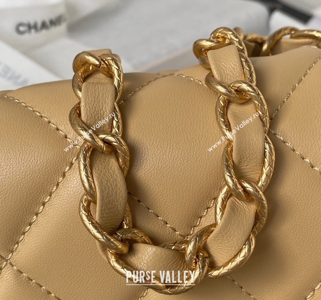 Chanel Lambskin Flap Bag AS4263 Beige 2023 (jiyuan-23100716)