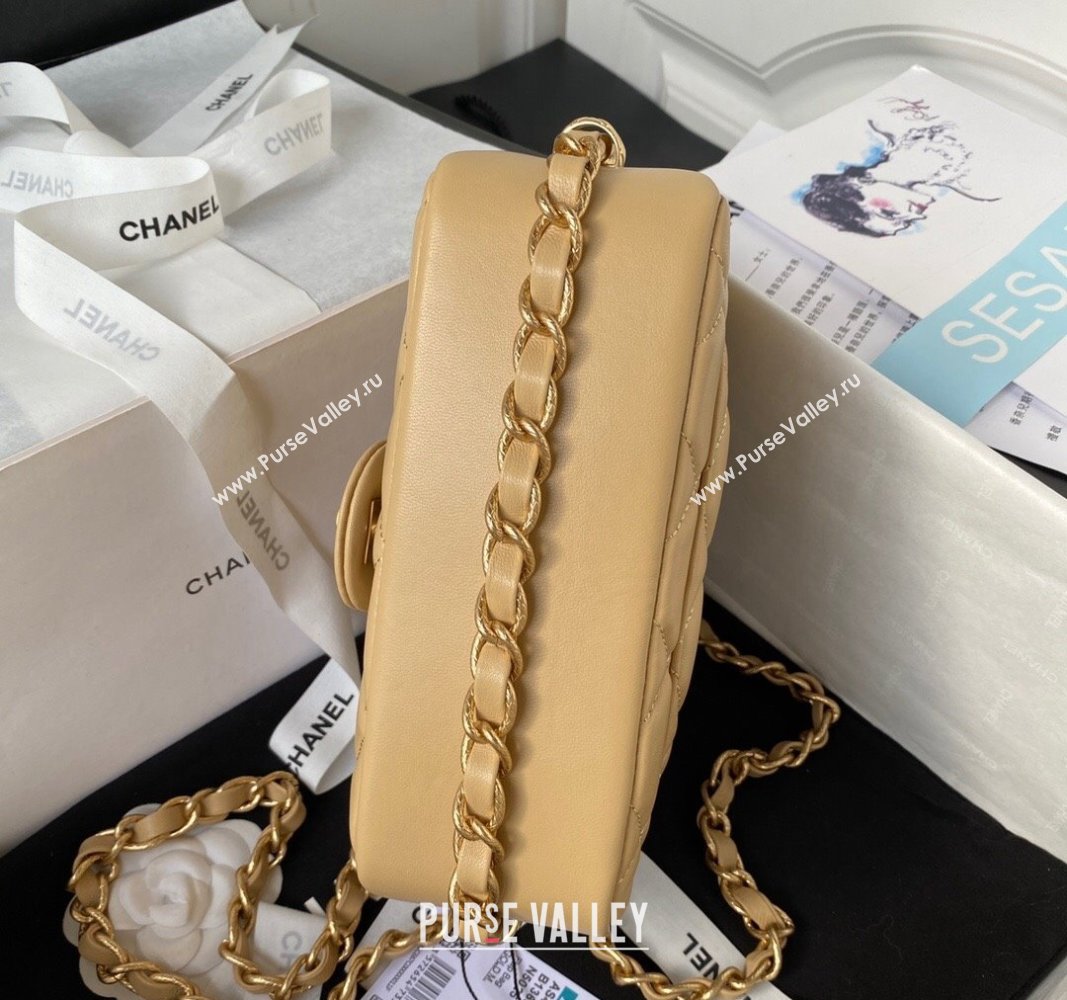 Chanel Lambskin Flap Bag AS4263 Beige 2023 (jiyuan-23100716)