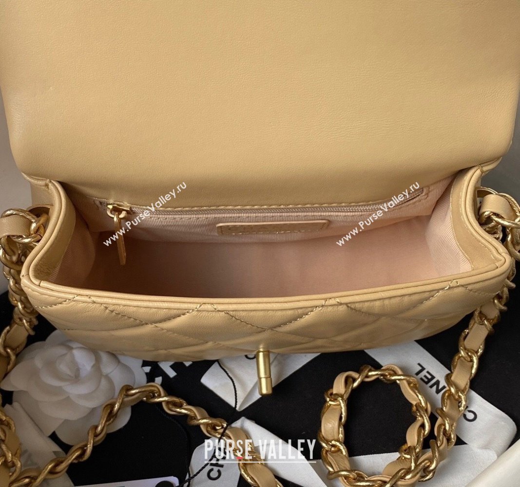 Chanel Lambskin Flap Bag AS4263 Beige 2023 (jiyuan-23100716)