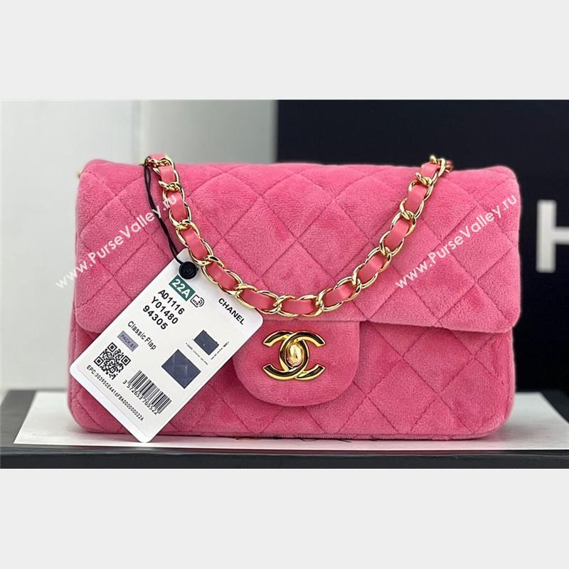 Chanel Wool Tweed Small Classic Handbag A01116 Pink 2023 (jiyuan-23100912)