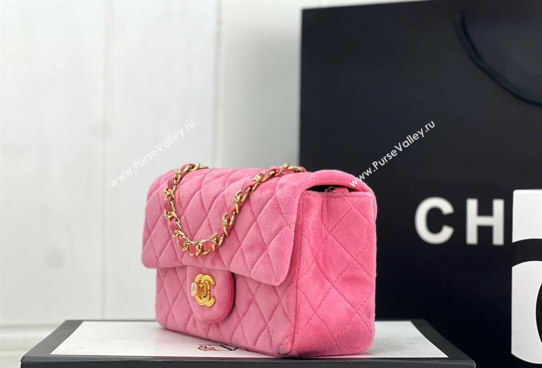 Chanel Wool Tweed Small Classic Handbag A01116 Pink 2023 (jiyuan-23100912)