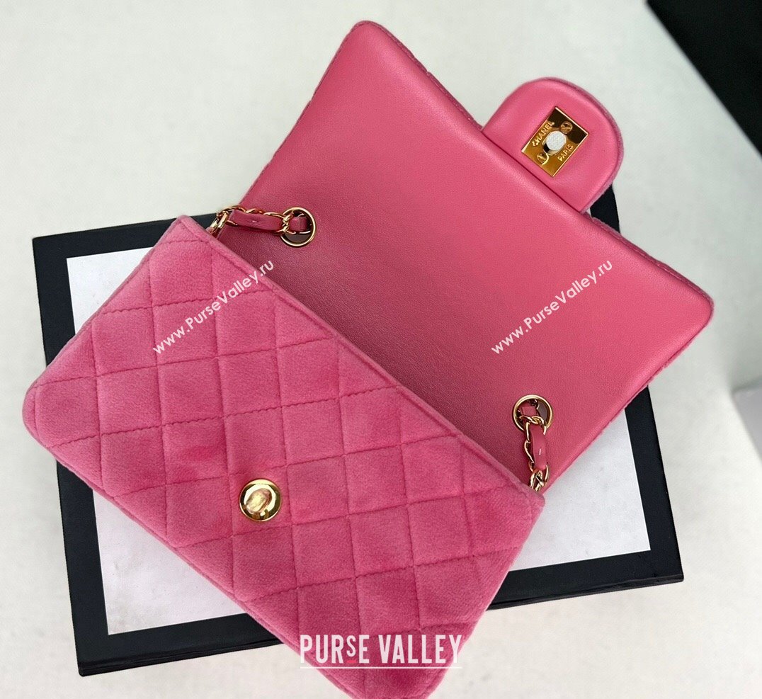 Chanel Wool Tweed Small Classic Handbag A01116 Pink 2023 (jiyuan-23100912)