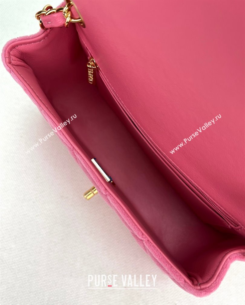 Chanel Wool Tweed Small Classic Handbag A01116 Pink 2023 (jiyuan-23100912)