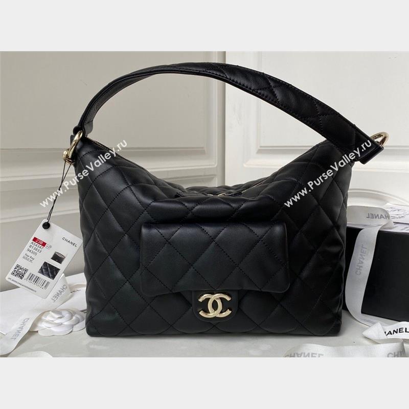 Chanel Calfskin Hobo Bag AS4347 Black 2023 (jiyuan-23101015)