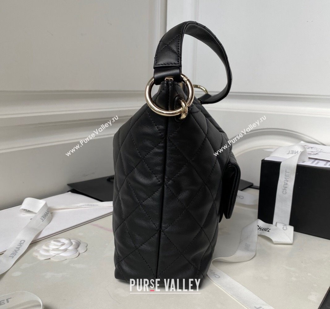 Chanel Calfskin Hobo Bag AS4347 Black 2023 (jiyuan-23101015)