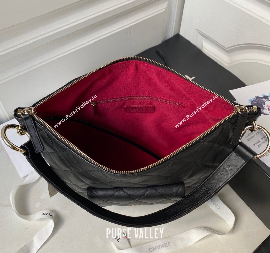 Chanel Calfskin Hobo Bag AS4347 Black 2023 (jiyuan-23101015)