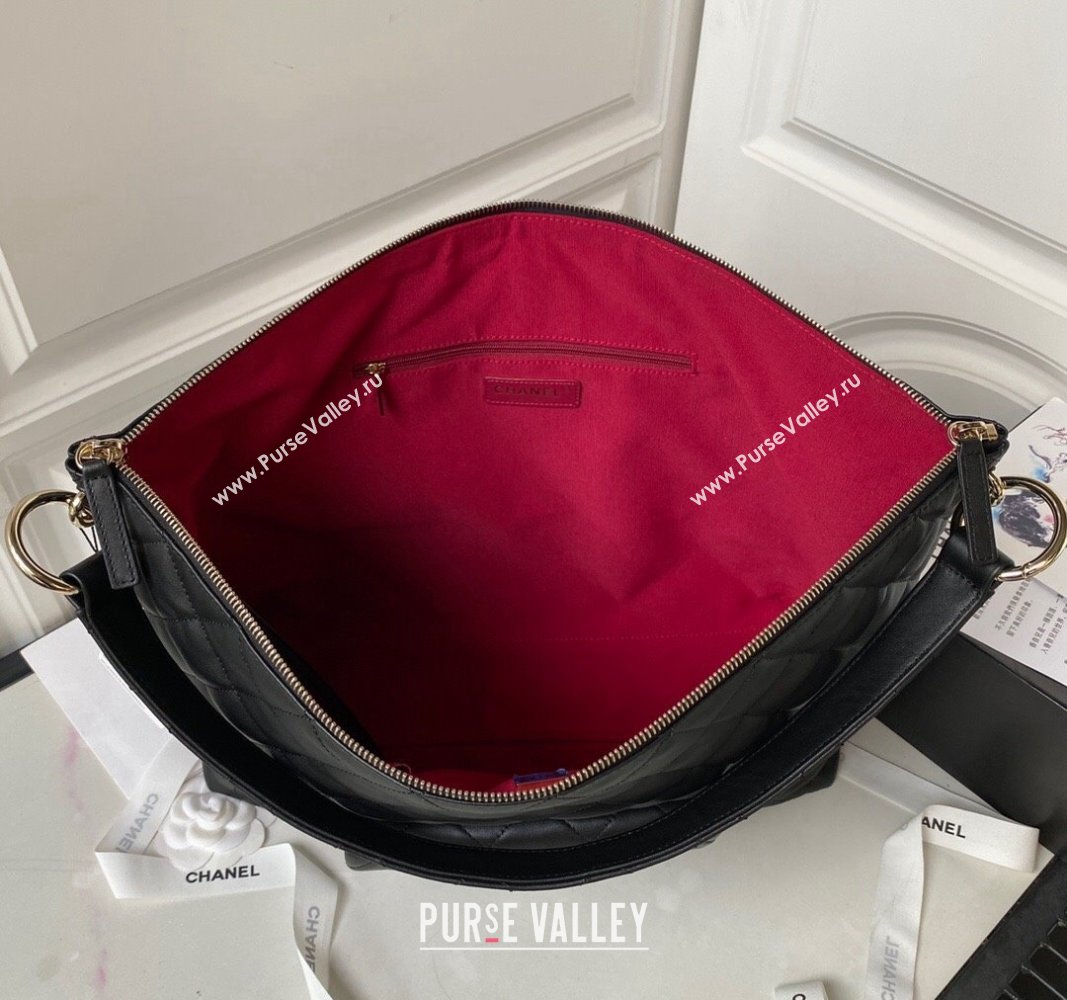 Chanel Calfskin Maxi Hobo Bag AS4339 Black 2023 (jiyuan-23101013)