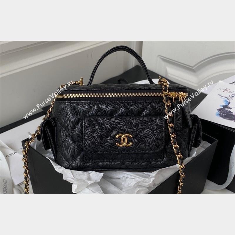 Chanel Grained Shiny Calfskin Clutch with Chain Bag AP3017 Black 2023 (jiyuan-23101001)