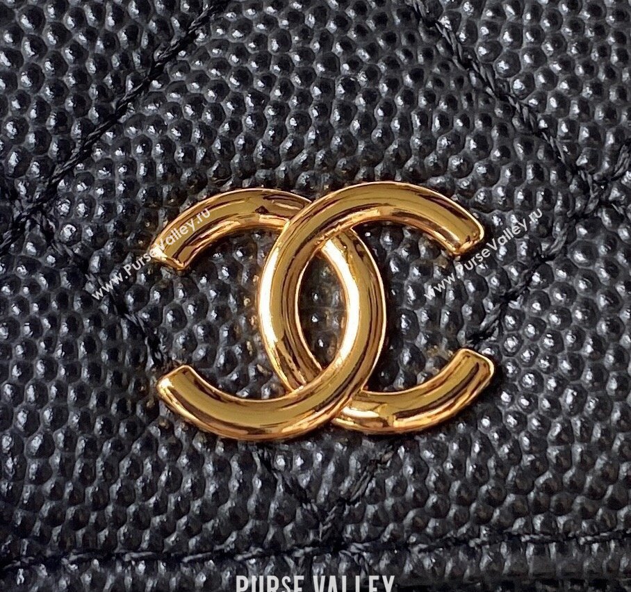 Chanel Grained Shiny Calfskin Clutch with Chain Bag AP3017 Black 2023 (jiyuan-23101001)