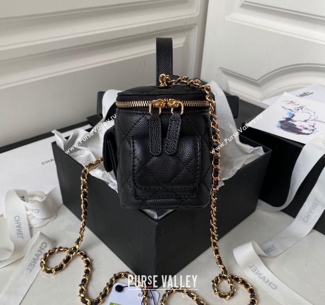 Chanel Grained Shiny Calfskin Clutch with Chain Bag AP3017 Black 2023 (jiyuan-23101001)