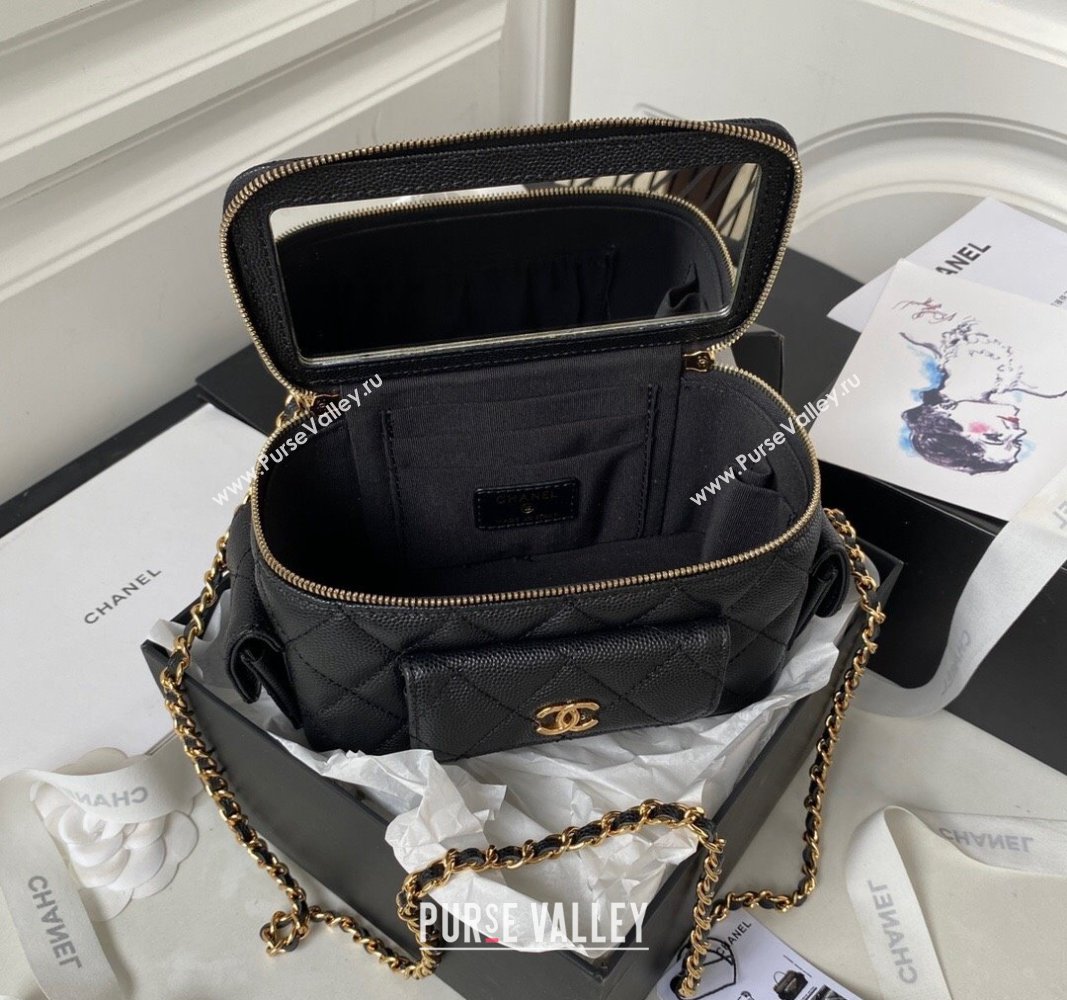 Chanel Grained Shiny Calfskin Clutch with Chain Bag AP3017 Black 2023 (jiyuan-23101001)