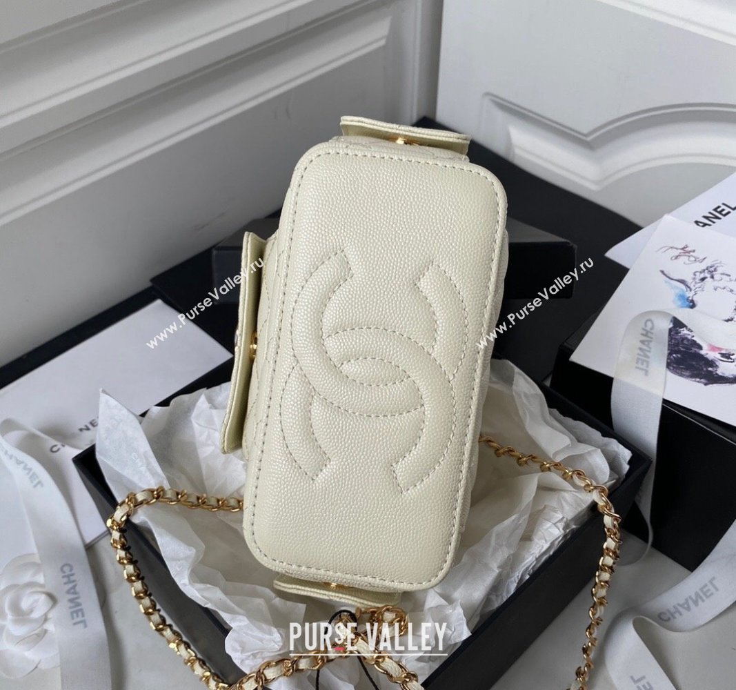 Chanel Grained Shiny Calfskin Clutch with Chain Bag AP3017 White 2023 (jiyuan-23101002)