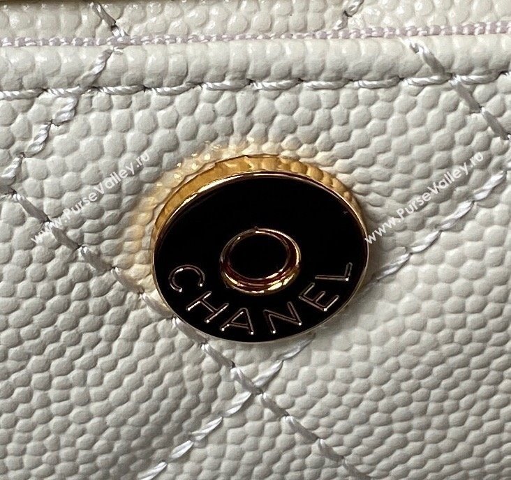 Chanel Grained Shiny Calfskin Clutch with Chain Bag AP3017 White 2023 (jiyuan-23101002)