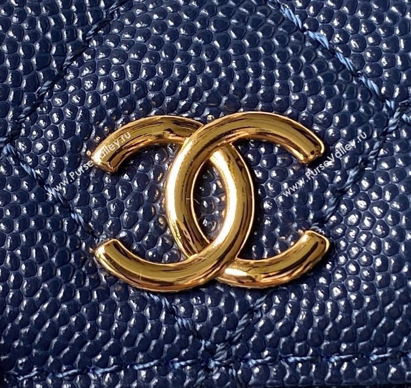 Chanel Grained Shiny Calfskin Clutch with Chain Bag AP3017 Blue 2023 (jiyuan-23101003)