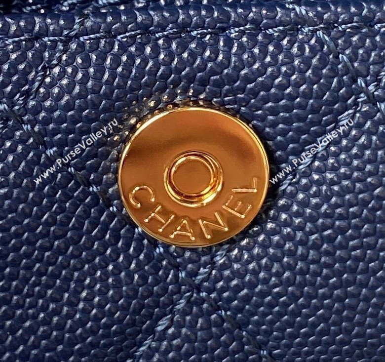 Chanel Grained Shiny Calfskin Clutch with Chain Bag AP3017 Blue 2023 (jiyuan-23101003)