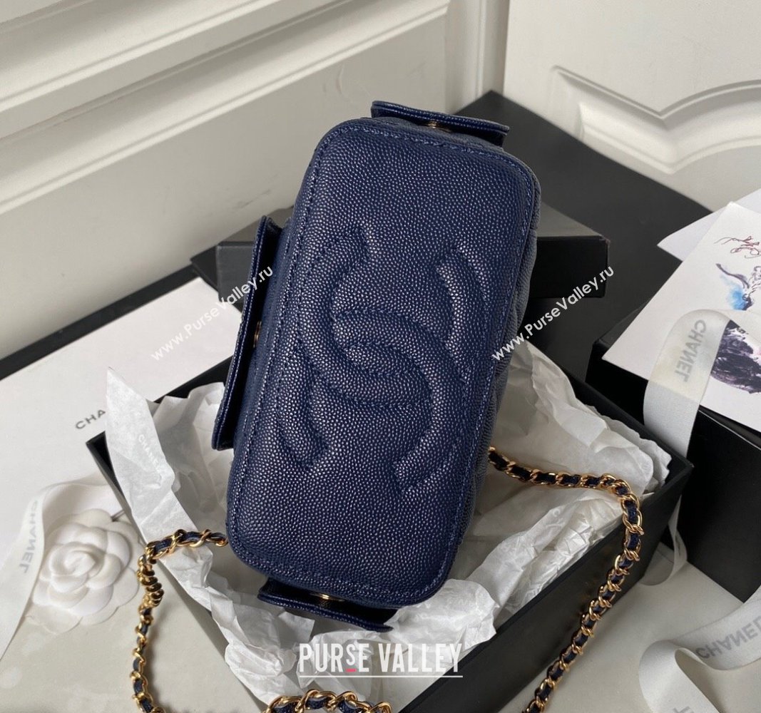 Chanel Grained Shiny Calfskin Clutch with Chain Bag AP3017 Blue 2023 (jiyuan-23101003)