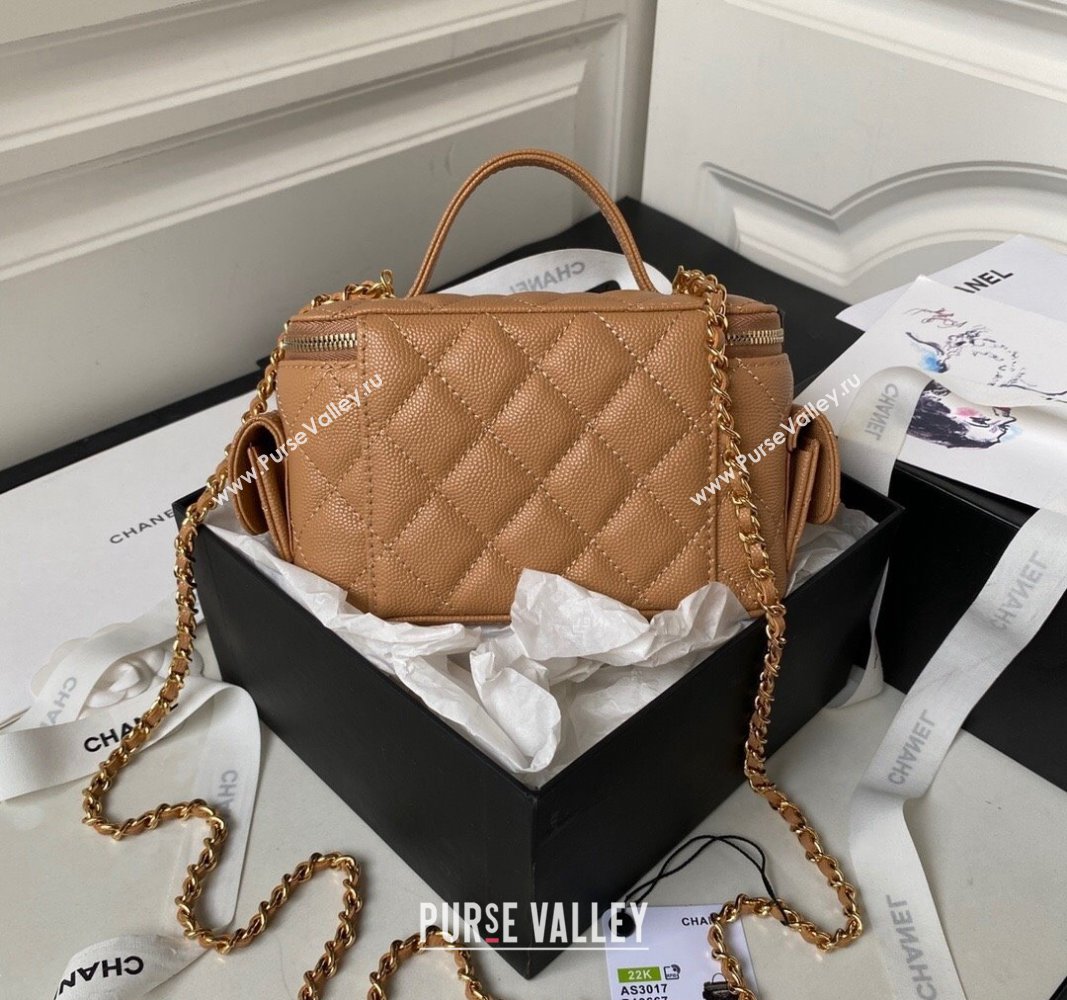 Chanel Grained Shiny Calfskin Clutch with Chain Bag AP3017 Brown 2023 (jiyuan-23101004)