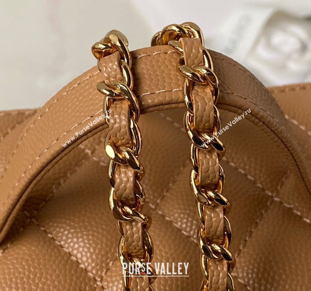 Chanel Grained Shiny Calfskin Clutch with Chain Bag AP3017 Brown 2023 (jiyuan-23101004)